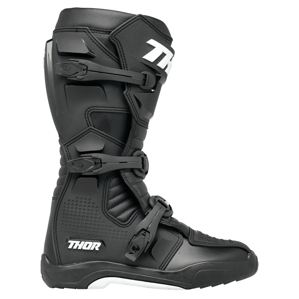 Black/White Motocross Offroad Riding Boots T563