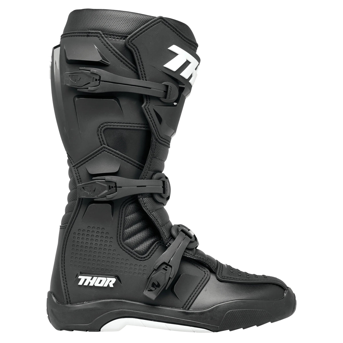 Black/White Motocross Offroad Riding Boots T563