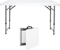 4 ft Folding Plastic Table White J635044
