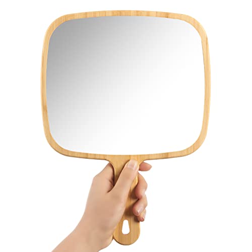 Bamboo Handheld Mirror with Handle S53616