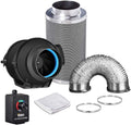 4 Inch 118 CFM Inline Fan with Variable Speed Controller Carbon Filter 8 Feet Ducting Combo G948324