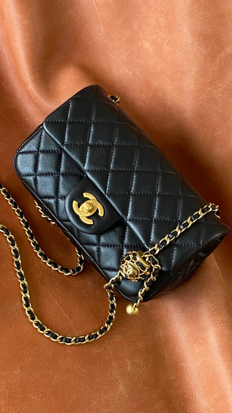 Black Mini Flap Bag M3172