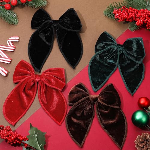 4 Pcs Velvet Hair Bows O396491