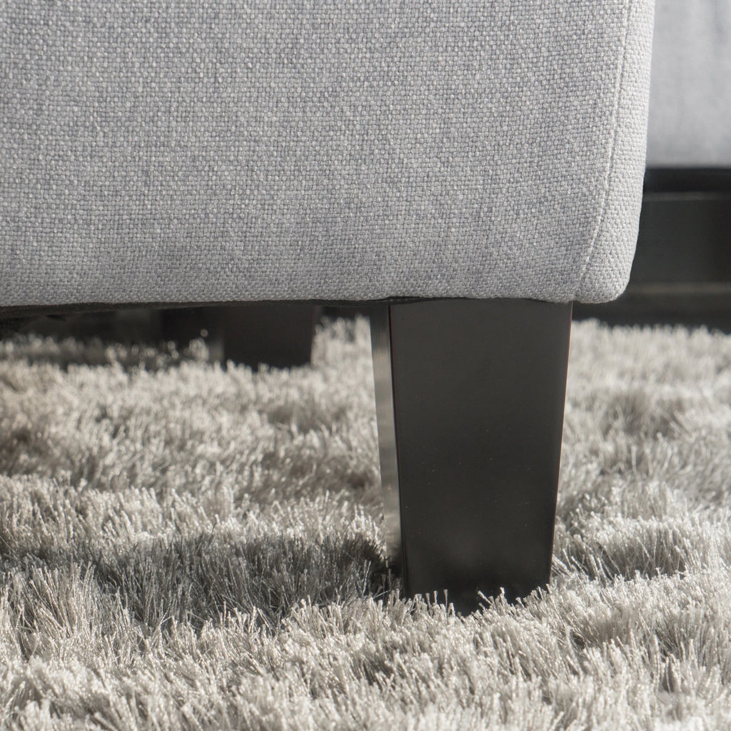 Light Grey Tufted Rectangular Ottoman D5551