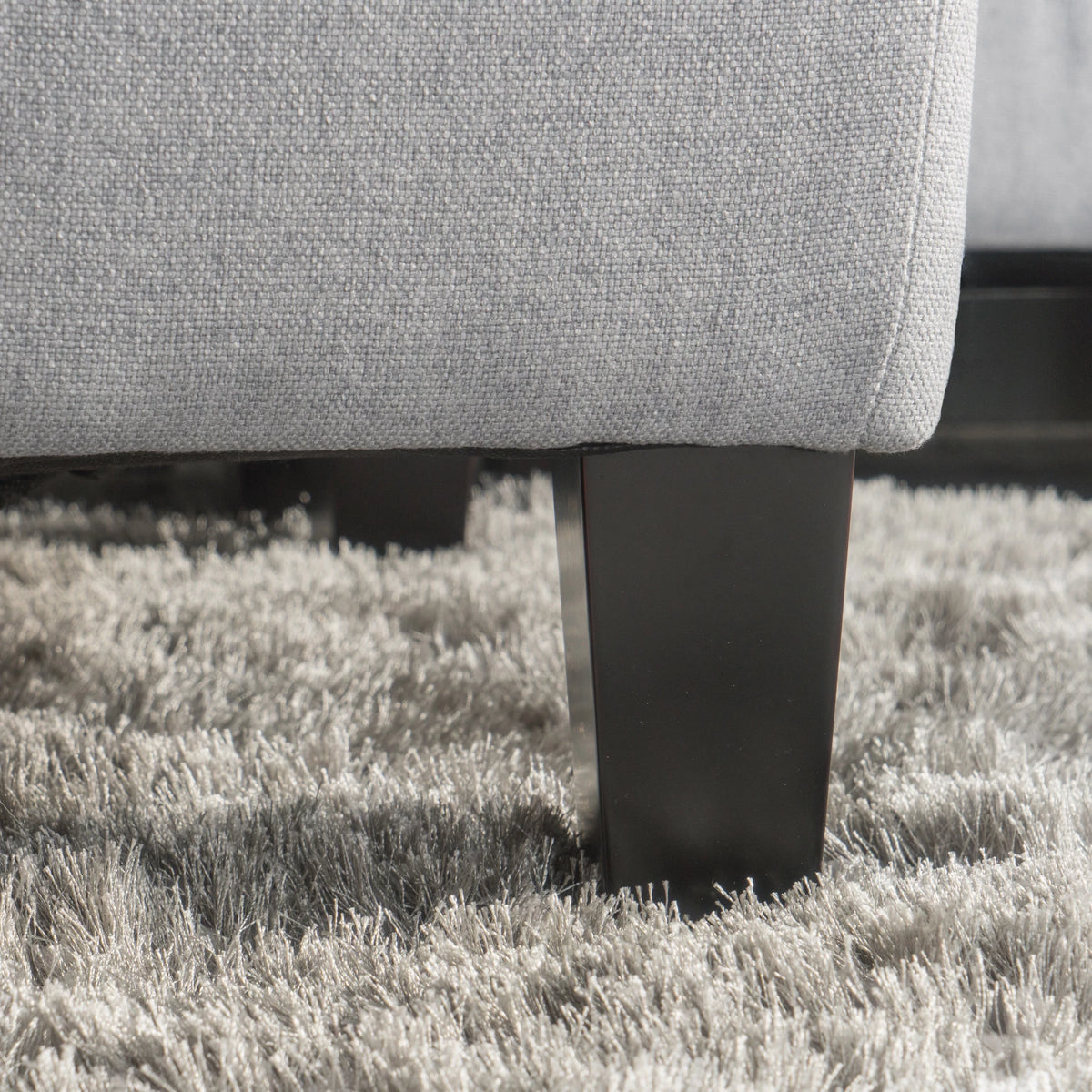 Light Grey Tufted Rectangular Ottoman D5551
