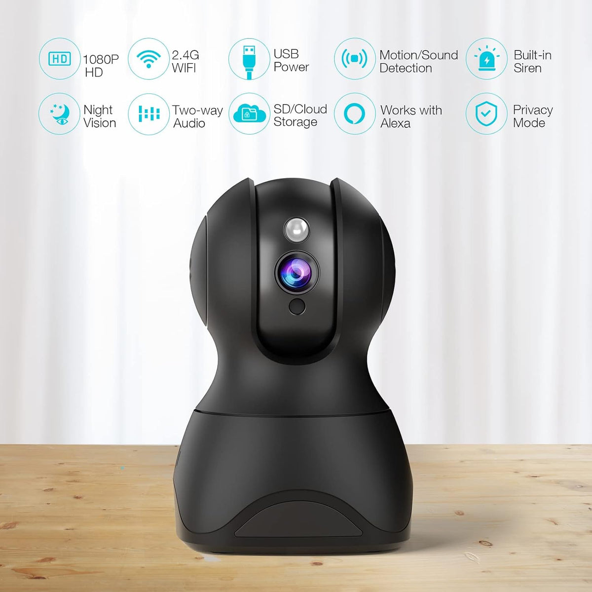 1080P WiFi Pan/Tilt Pet Camera with Night Vision M21464