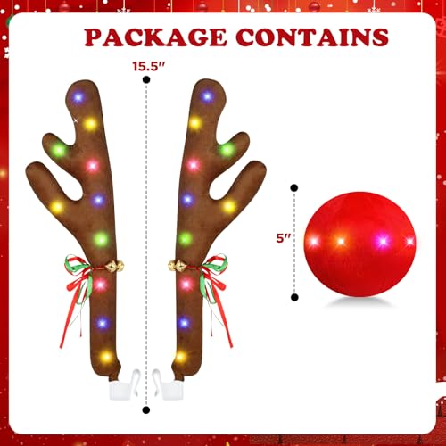 Car Reindeer Antlers & Nose with Lights D998