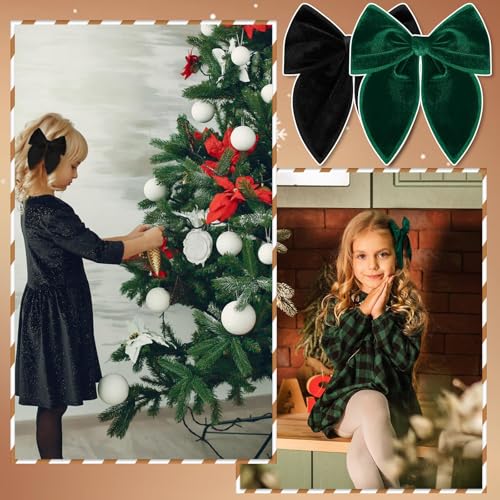 4 Pcs Velvet Hair Bows O396491