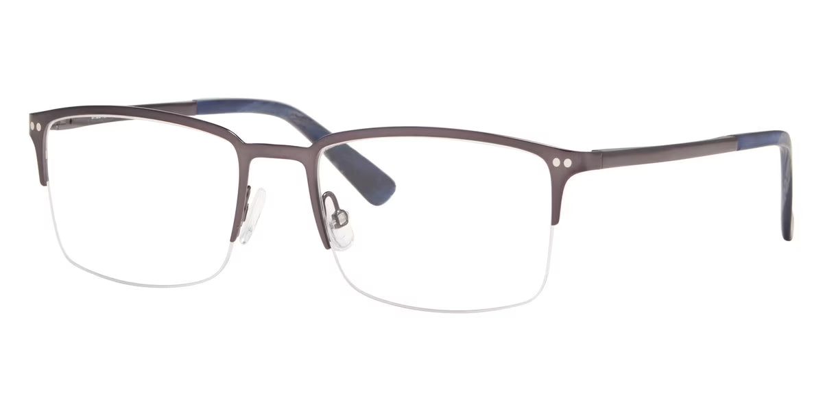 Matte Gray Semi-Rimless Rectangular Eyeglasses M142