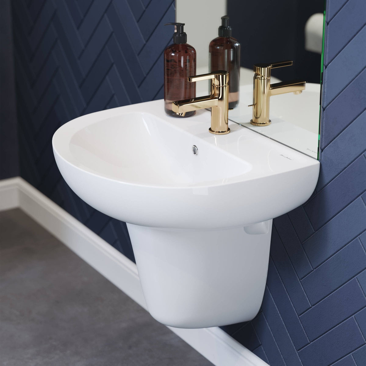 Glossy White Wall Mount Sink I285