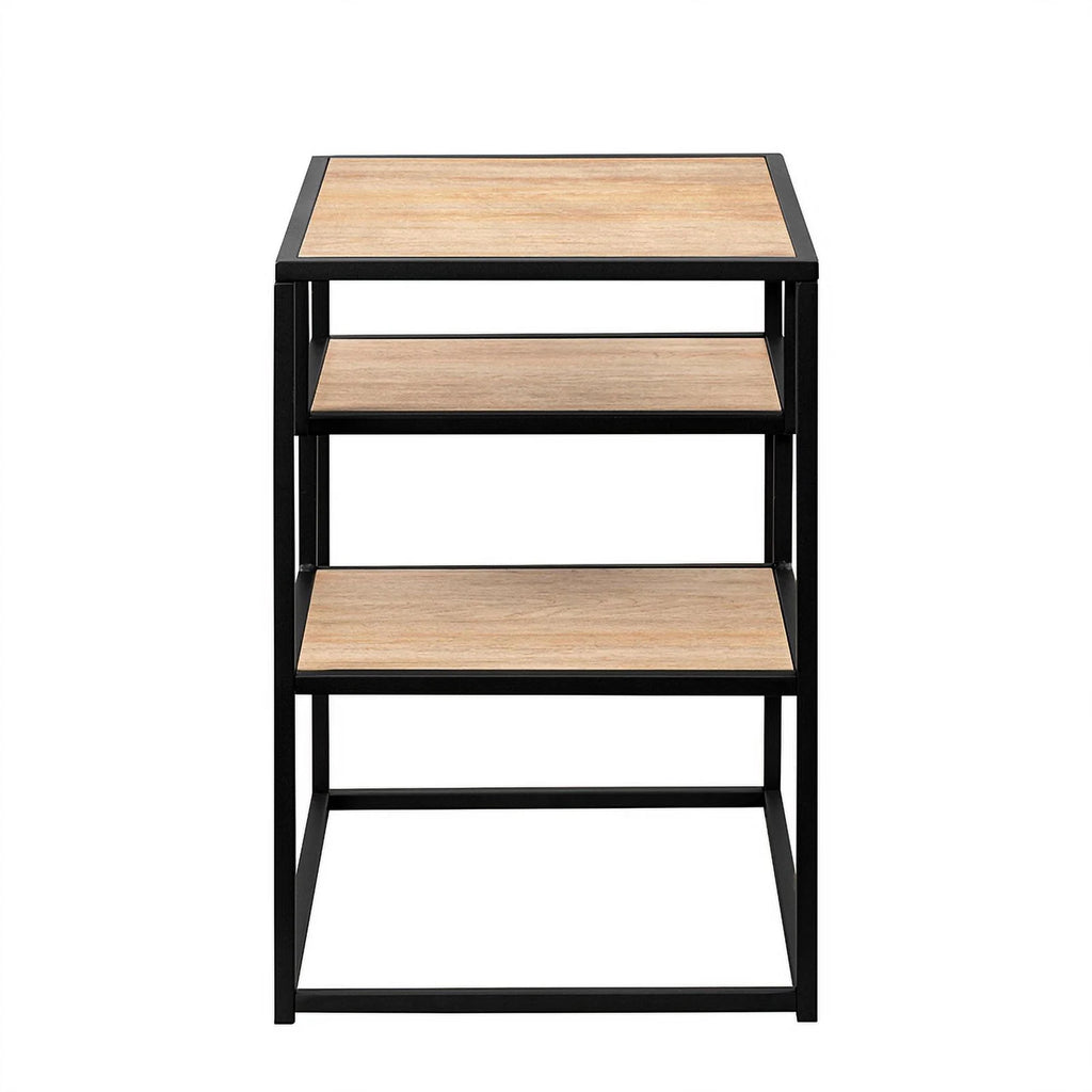 16" Metal and Wood Side Table L885442