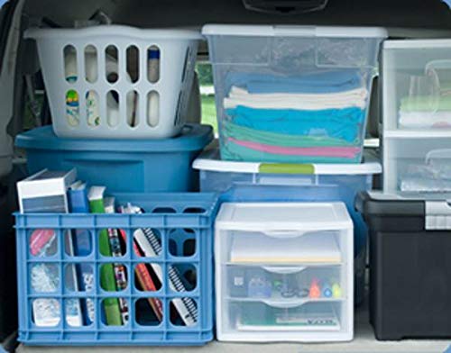 ClearView Compact Stacking 3 Drawer Storage Organizer System, White (8 Pack) Q40106