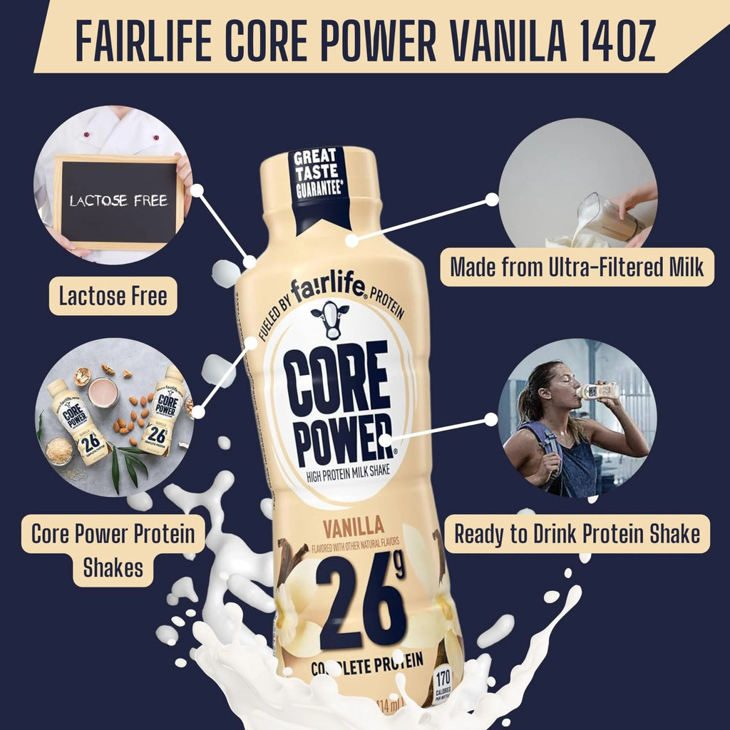 26g Protein Milk Shakes Vanilla 14 Fl Oz Pack of 12 S6157
