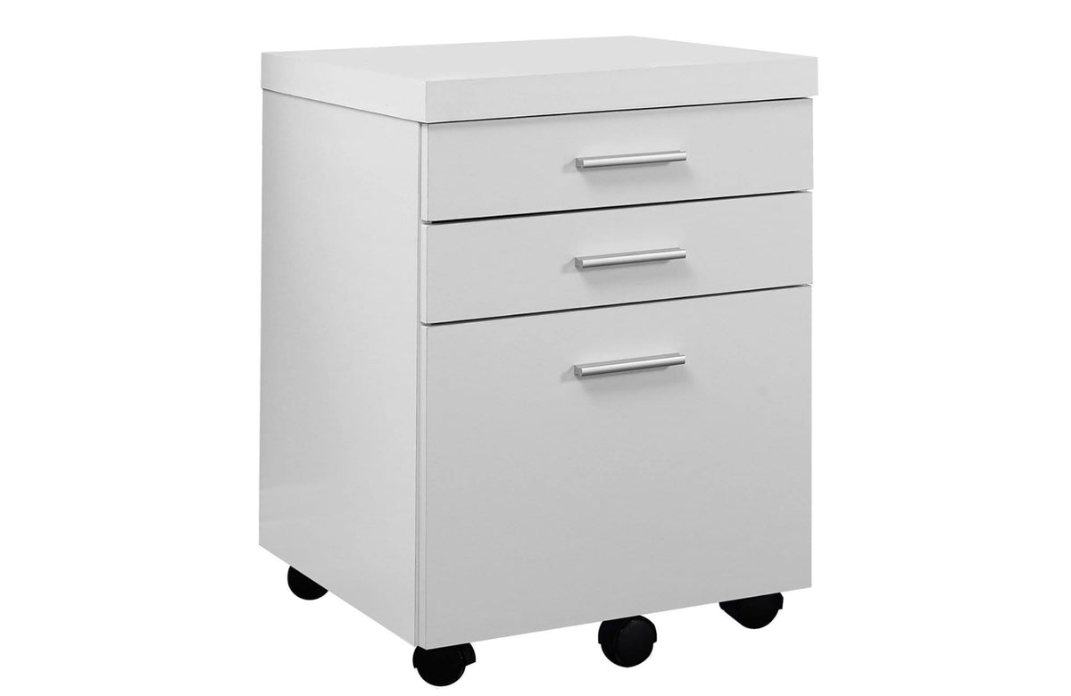 White Black 3 Drawers Particle Board Filing Cabinet V43320