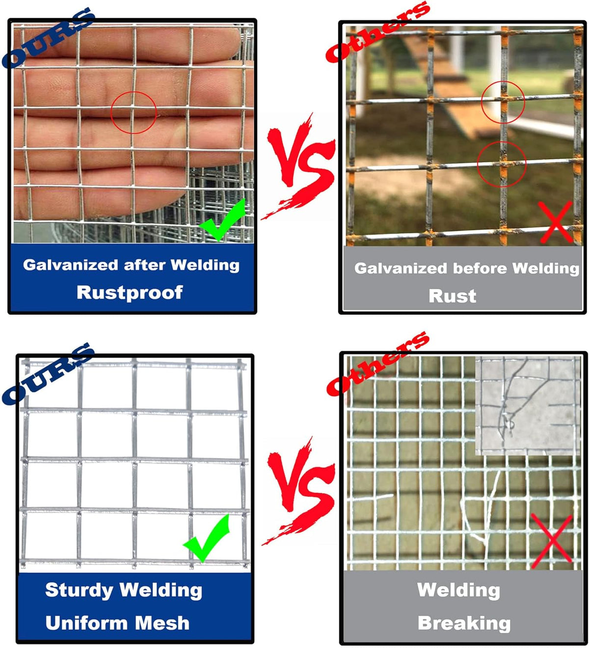 48x50 1/4 Inch 23Ga Galvanized Welded Wire Mesh Roll Q3015