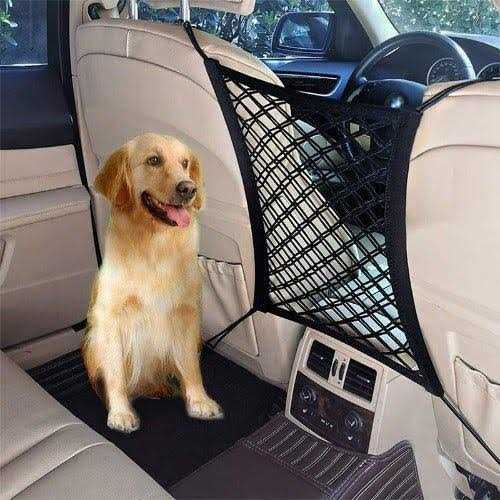 Dog Car Net Barrier with Mesh Organizer Storage Bag P755974