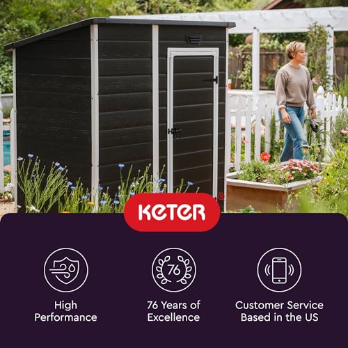 Black and White 4x6 Resin Outdoor Storage Shed O85499
