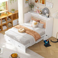 White Queen Size Murphy Cabinet Bed with Drawers J66386