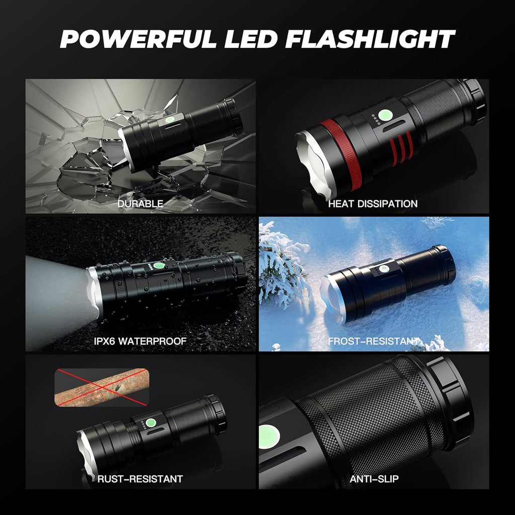 100000 High Lumens Rechargeable LED Flashlight R7211