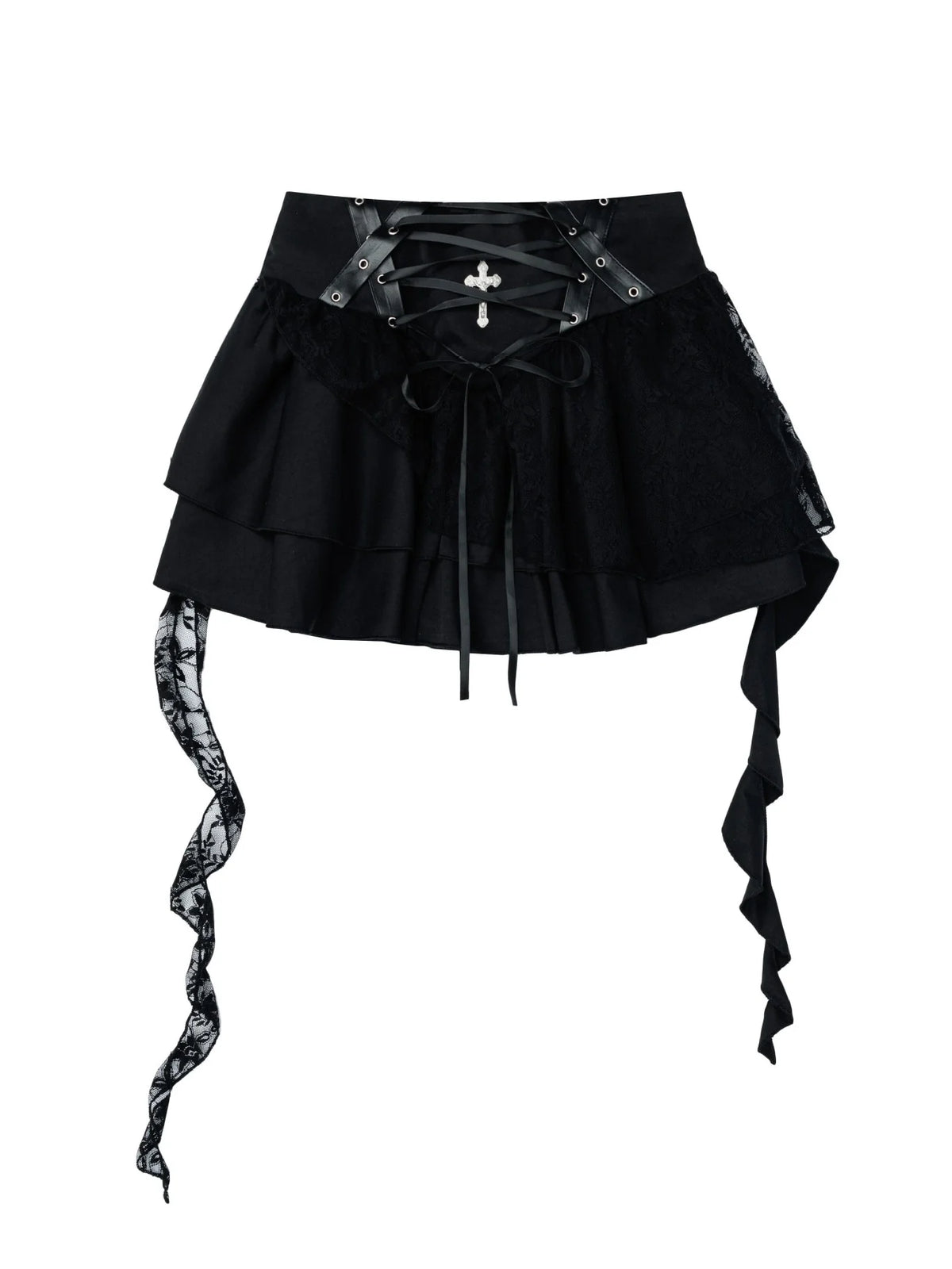 Vintage Gothic Lace Irregular Skirt R82813