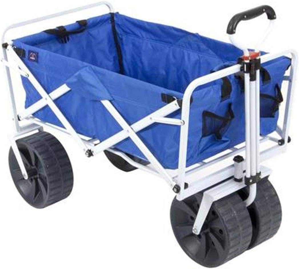 Blue White Collapsible Utility Beach Wagon Cart P3356