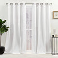 Cotton Blend Grommet Top Light Filtering Curtain Panels, 52"x96", White, Set of 2 J9896