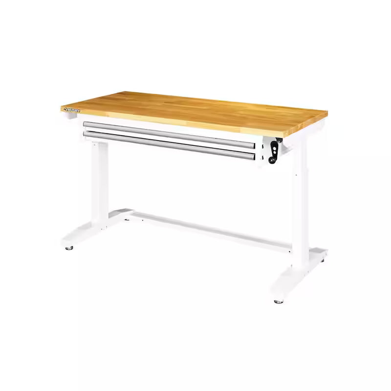 Adjustable Height Table, White N914674