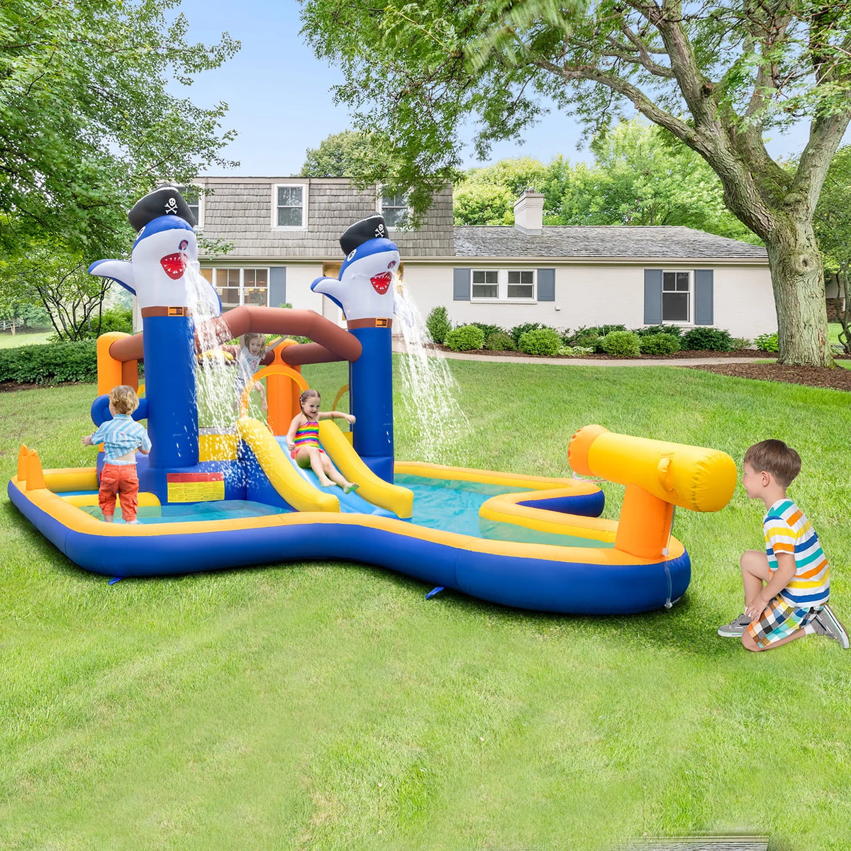 Inflatable Water Slide Park Bounce House Splash Pool T4223