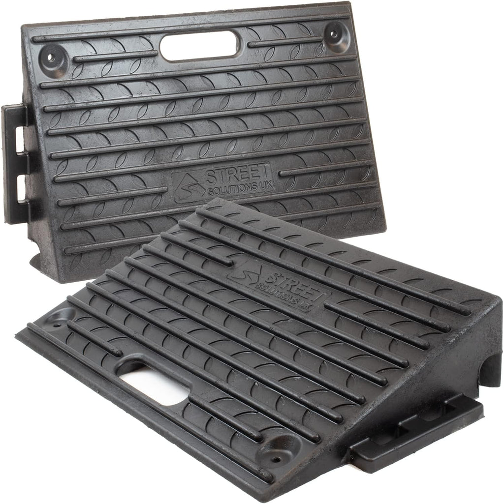 4 Inch Driveway Curb Ramp Pack of 2, Heavy Duty Rubber Ramps Z4417