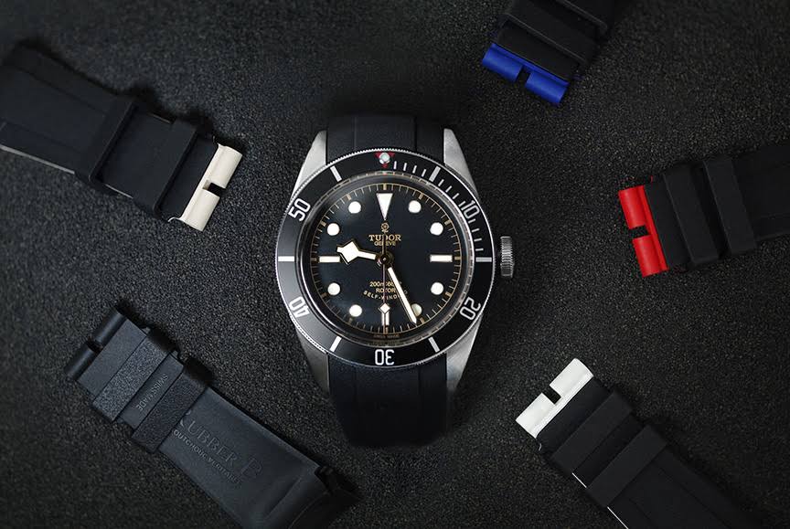 Black Rubber Strap for Heritage Black Bay 41mm Z2366