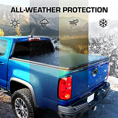 Black Soft Tri-fold Truck Bed Tonneau Cover L846618