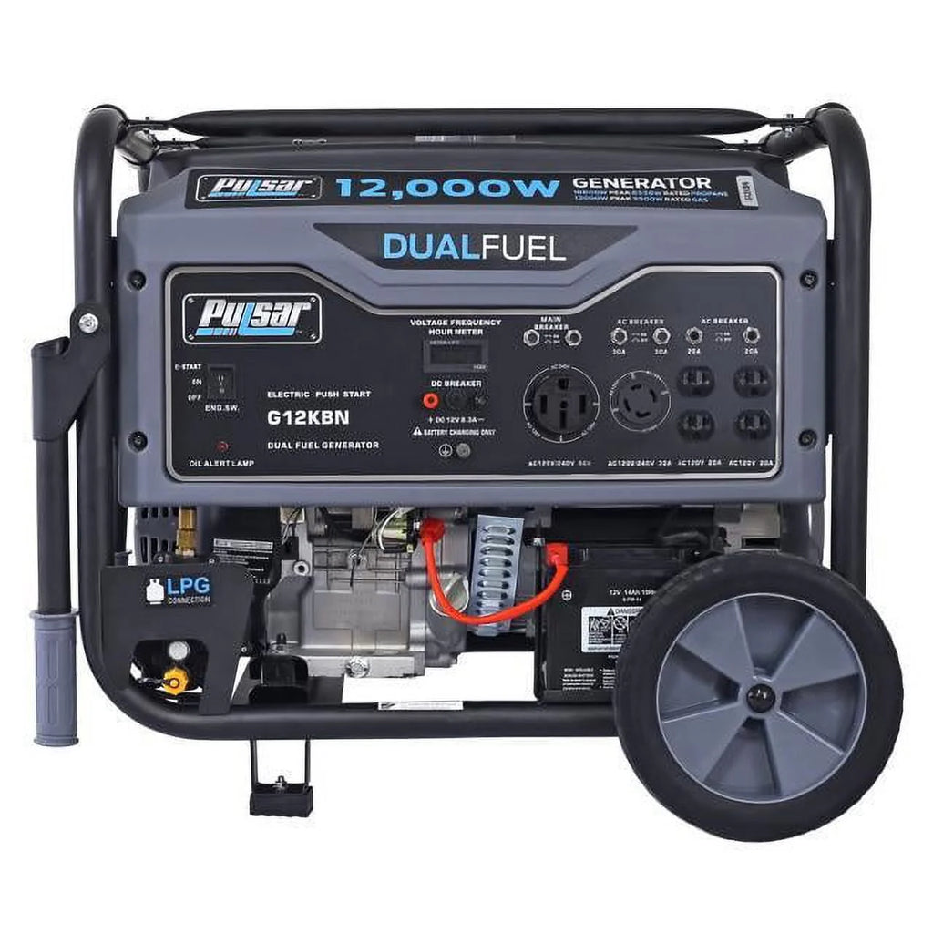 12,000W Dual Fuel Portable Generator in Space Gray with Electric Start D369