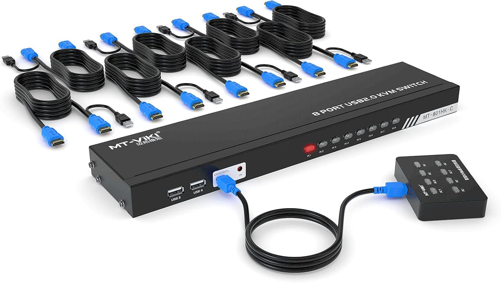 8 Ports 4K 30Hz HDMI KVM Switch with Cables L95257