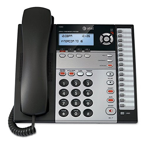 4-Line Expandable Corded Phone System with Speakerphone, 1 Handset, Black/Silver D397668