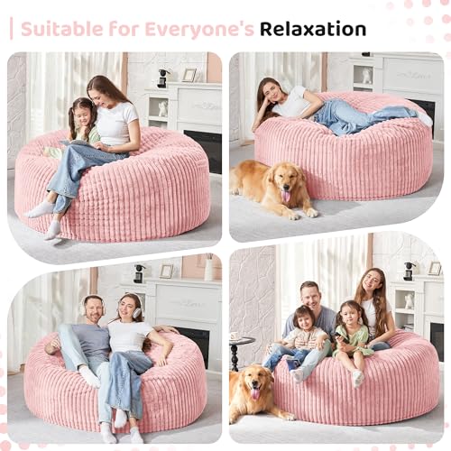 5FT Grey Memory Foam Bean Bag Chair with Plush Cover U432640