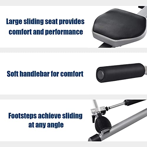 Hydraulic Rowing Machine with LCD Monitor and Adjustable Resistance N702530