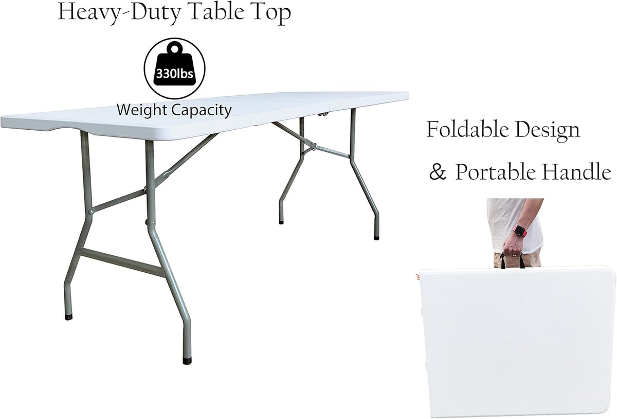 4 ft Folding Plastic Table White J635044