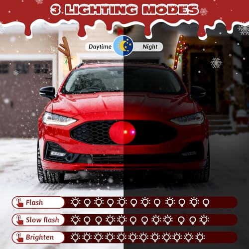 Car Reindeer Antlers & Nose with Lights D998