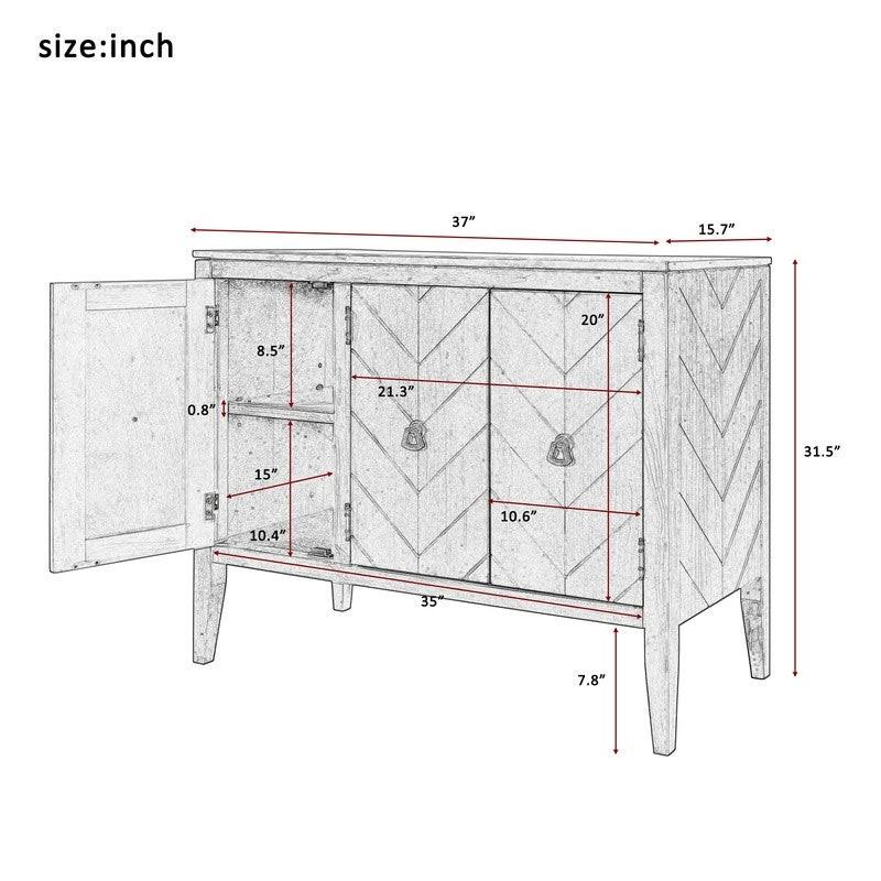 Grey Wooden Accent Storage Cabinet with Adjustable Shelf A5621