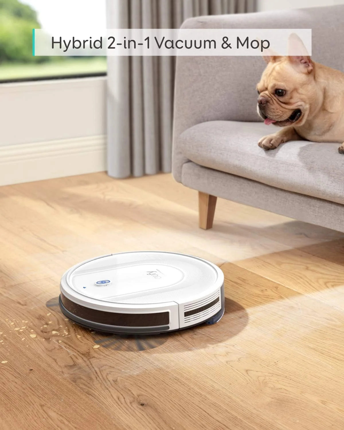 Robotic Vacuum Cleaner 2-in-1 Sweep, mop -WHITE E18988