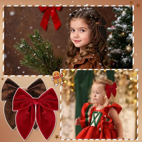 4 Pcs Velvet Hair Bows O396491