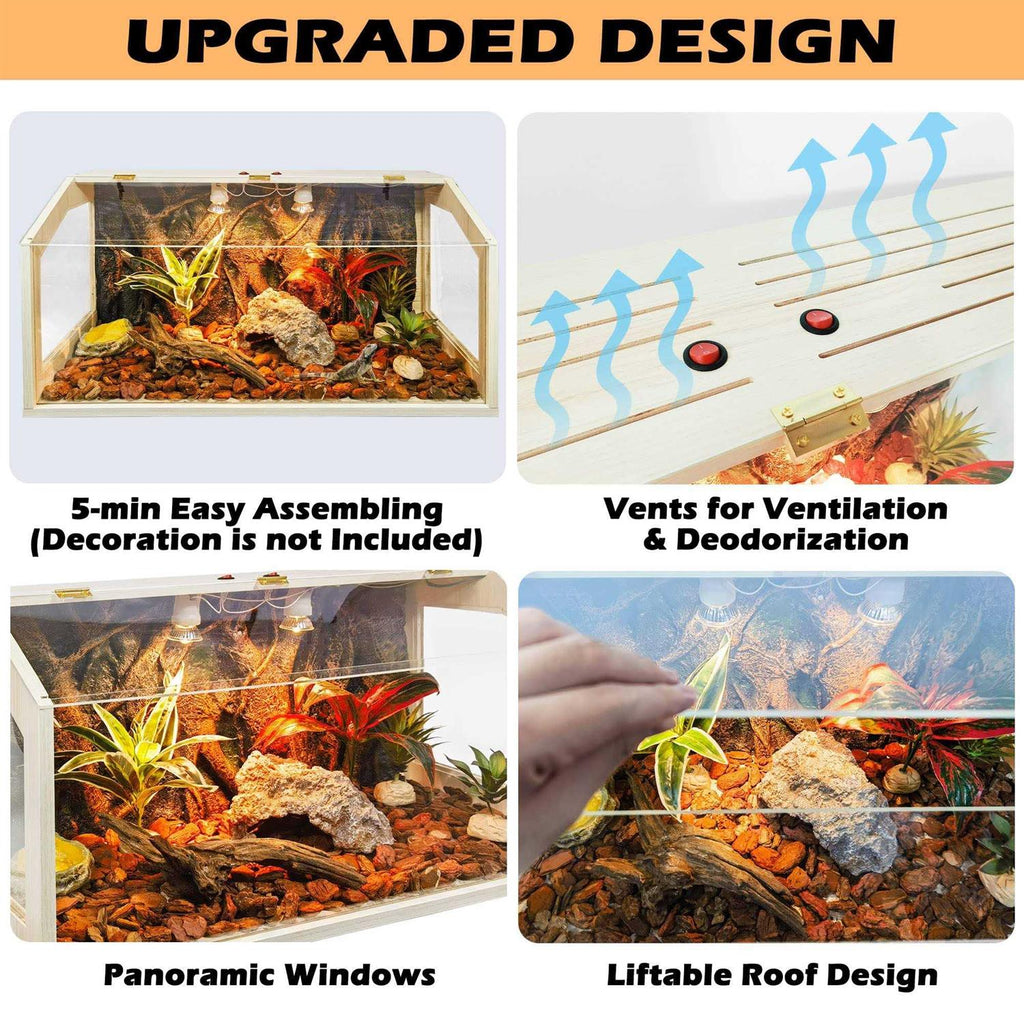 21 Gallon to 68 Gallon Reptile Terrarium Tank with Roof Door M33590