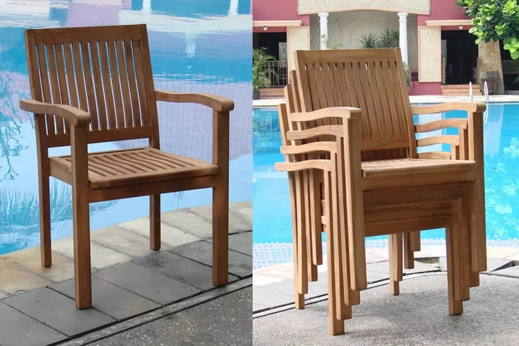 Stacking Teak Wood Dining Chair I277431