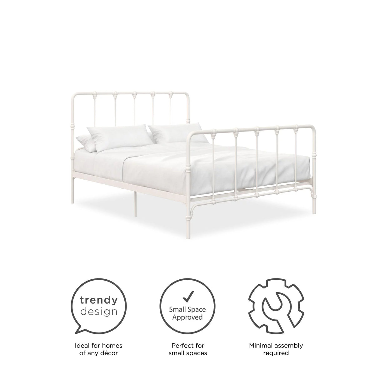 King Gray Metal Bed W33615