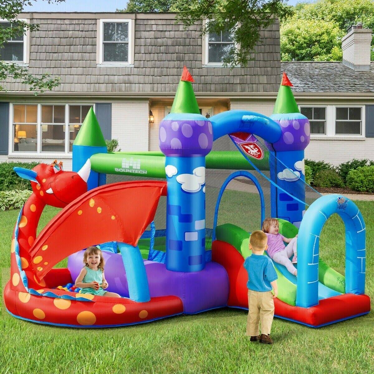 Inflatable Bounce House Dragon Slide Bouncer Castle N427259