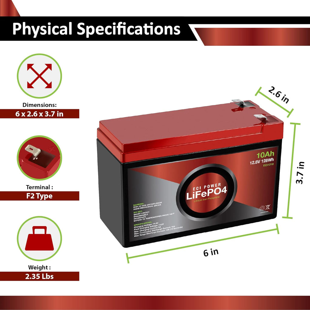 12V 100Ah Lithium LiFePO4 Deep Cycle Rechargeable Battery T269