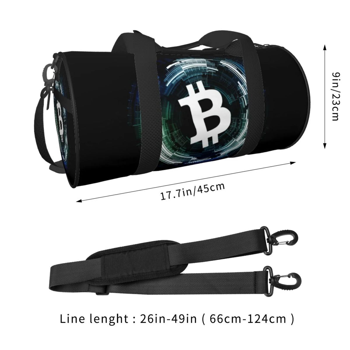 Cryptocurrency Blockchain Bitcoin Unisex Large Duffle Bag J7900