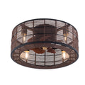 18.5 Inch Black Caged Ceiling Fan with Light F1782
