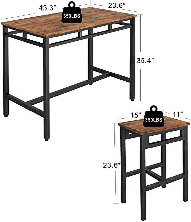 5 Piece Metal and Wood Dining Table and Chairs Set G942