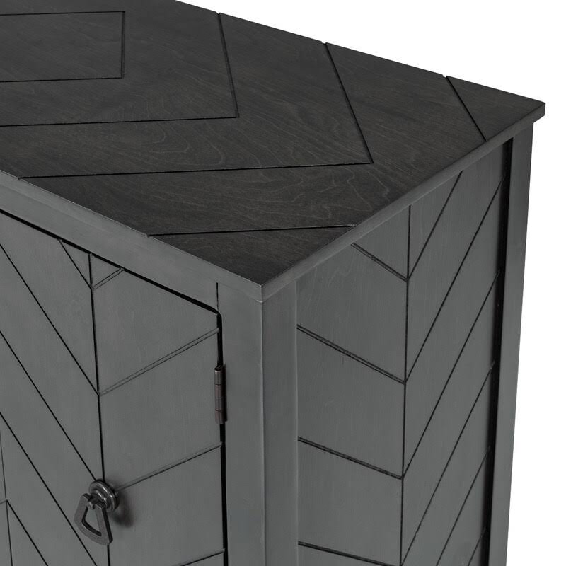 Grey Wooden Accent Storage Cabinet with Adjustable Shelf A5621
